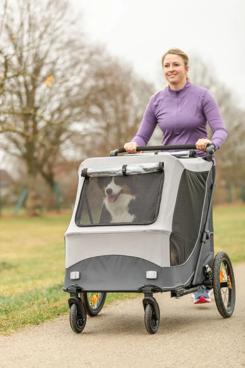 Fahrradanhänger für Hunde, schnell zusammenklappbar