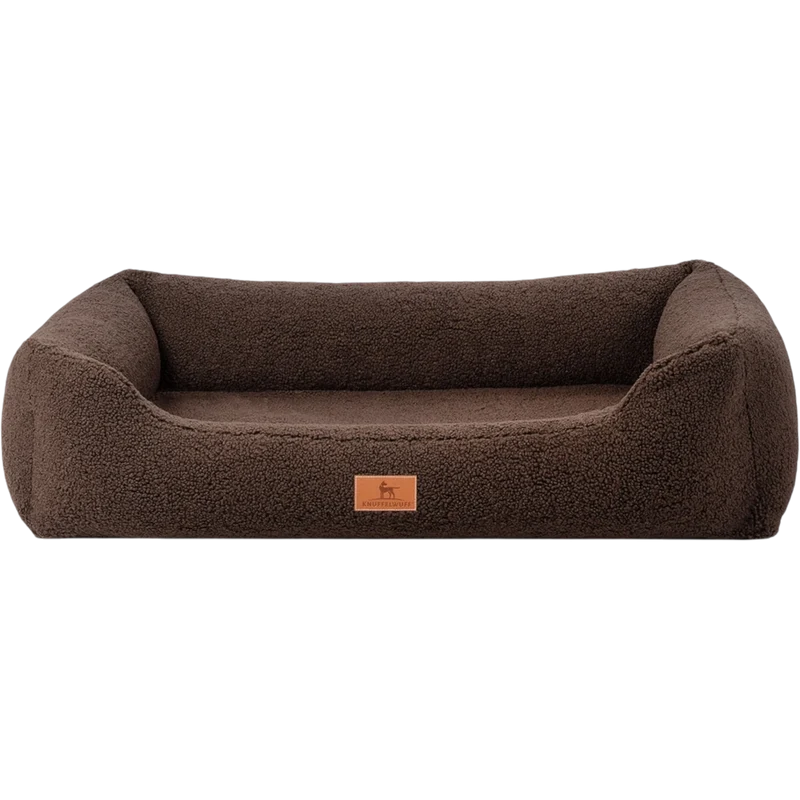 Knuffelwuff orthopädisches Hundebett Wollekopp – Kuscheliger Teddy-Stoff & gesunder Schlafkomfort