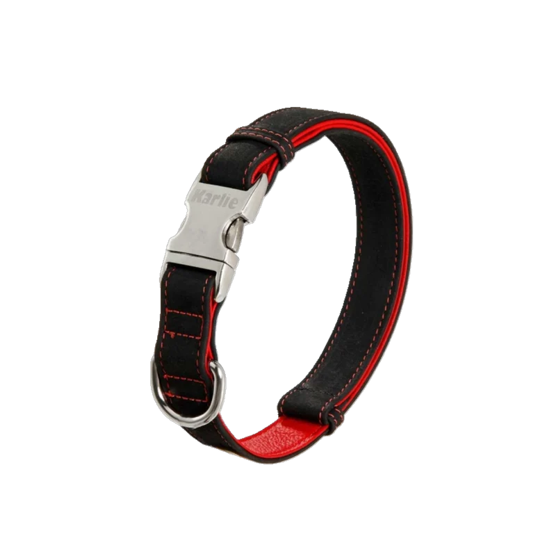 Karlie Buffalo Ultra Halsband – Innovatives Lederhalsband mit Alu-Steckschnalle