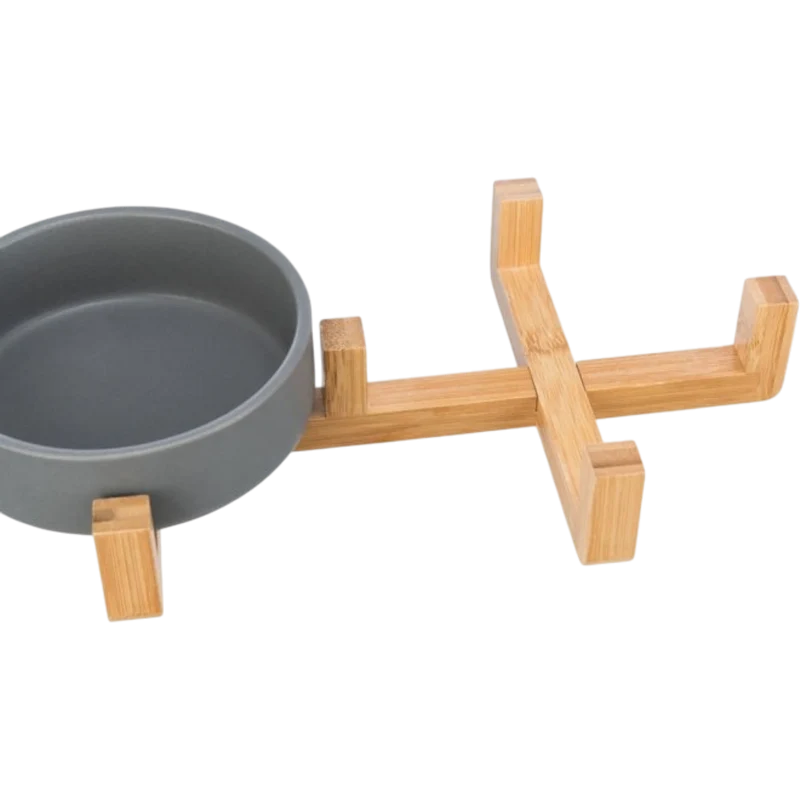 Trixie Stilvolles Doppelnapf-Set aus Keramik & Holz – für ein elegantes Fresserlebnis