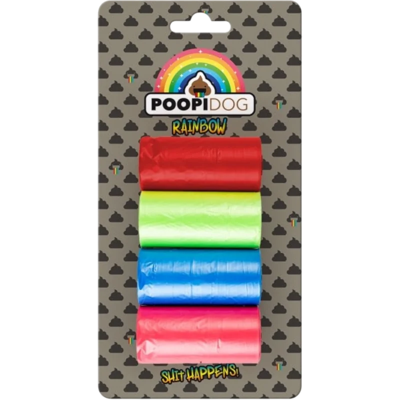 Poopidog - Stilvolle Hundekotbeutel Rainbow in verschiedenen Größe