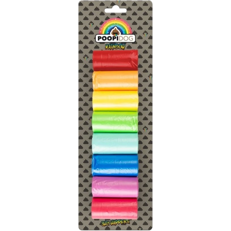 Poopidog - Stilvolle Hundekotbeutel Rainbow in verschiedenen Größe