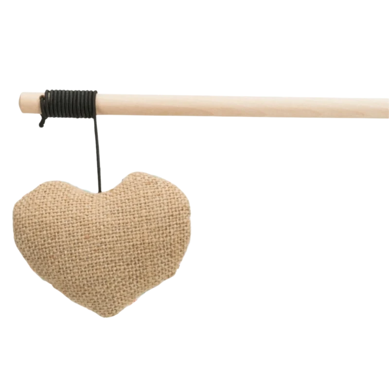 Trixie Katzenangel mit Stoff/Jute-Spielzeug – Perfektes Spielzeug für Ihren Jagdinstinkt