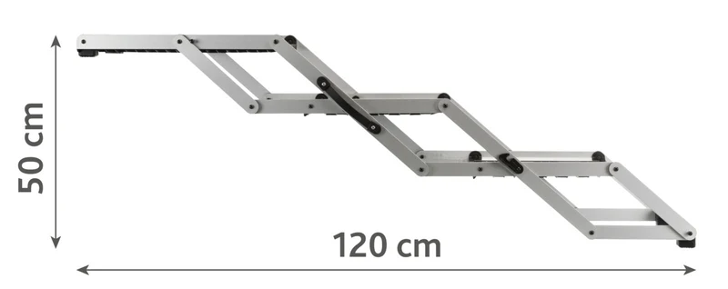 3-stufige Falt-Treppe, Aluminium/TPR