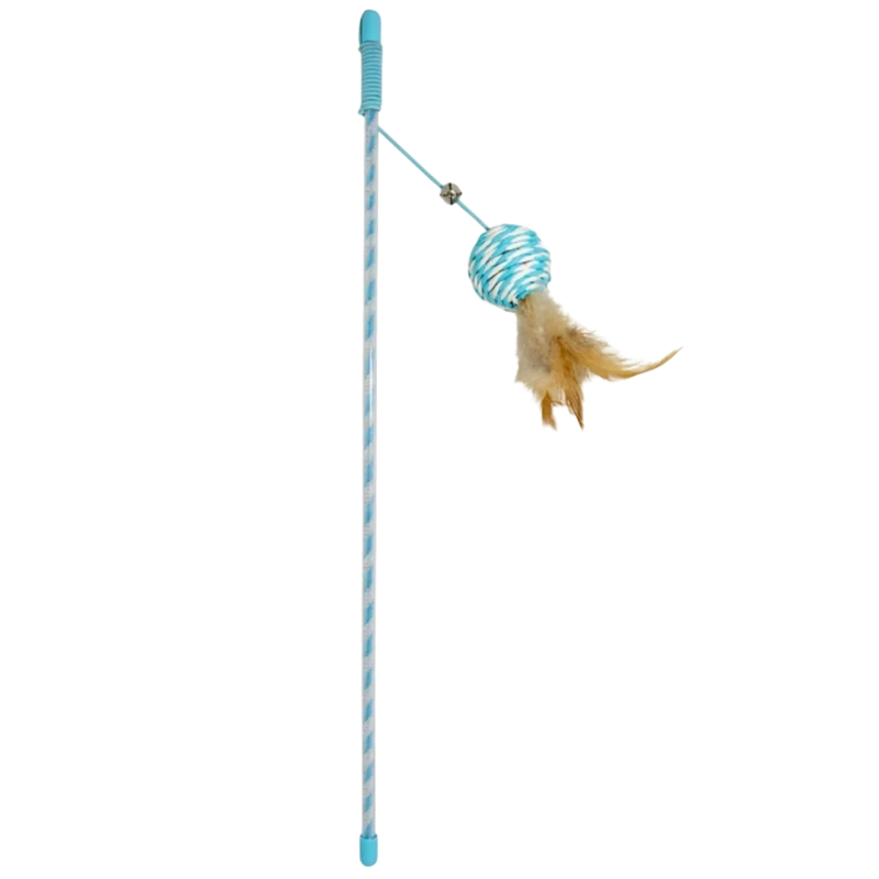 Duvoplus Spielangel mit Spielball & Federn – Für aktiven Spielspaß deiner Katze