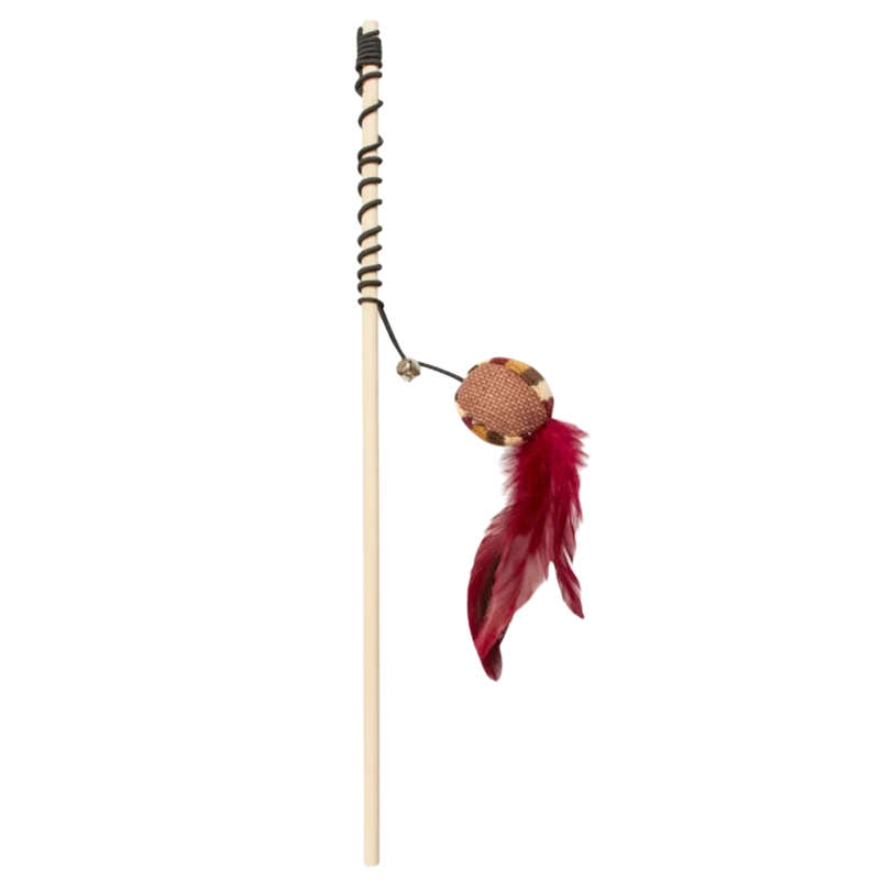 Duvoplus Cat Toy Spielangel knitternder Ball mit Federn