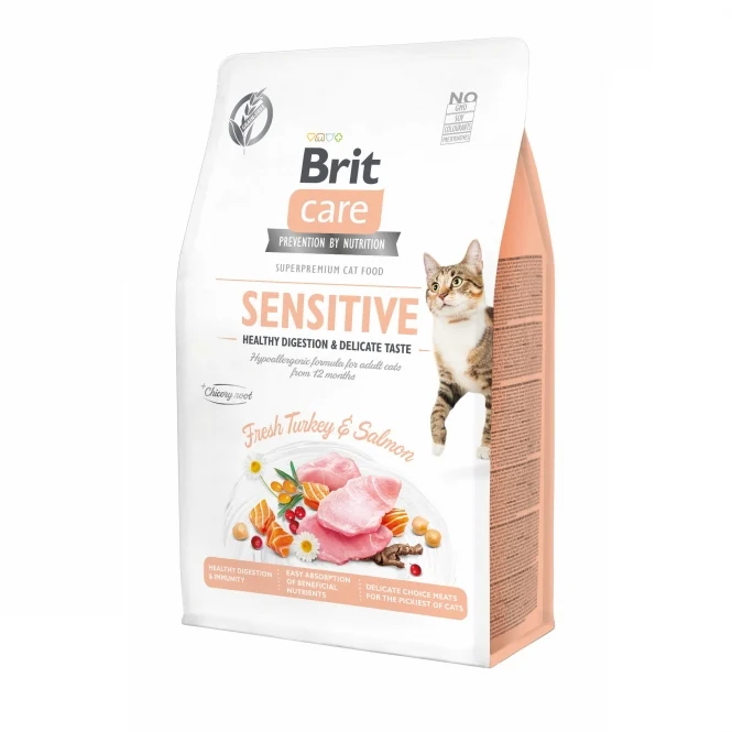 Brit Care Cat - Für nahrungssensible Katzen - mit frischem Truthahn & Lachs