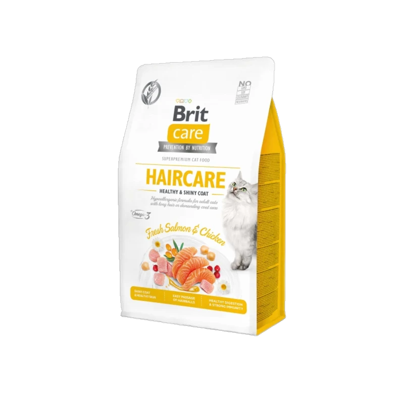 Brit Care Cat - Für ein glänzendes Fell & gesunde Haut - mit frischem Lachs & Huhn