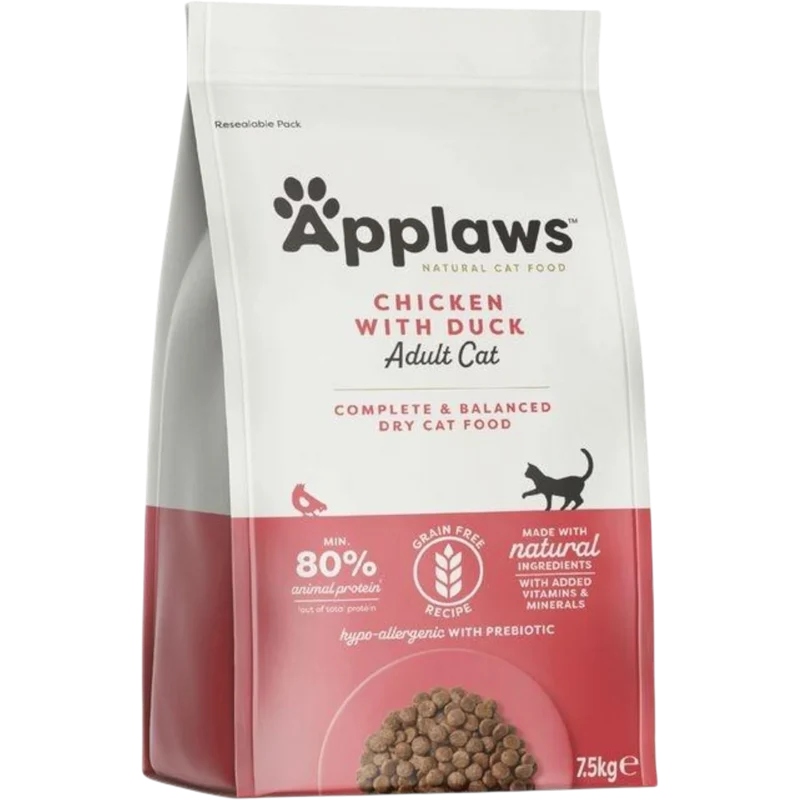 Applaws Adult – Hühnchen mit Ente – Getreidefreies Trockenfutter für Katzen