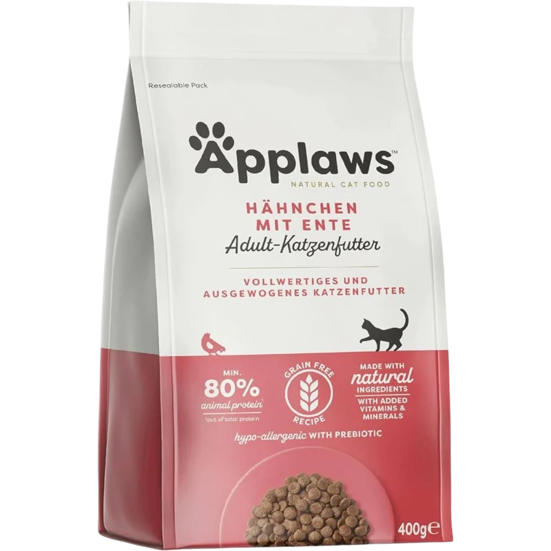 Applaws Adult – Hühnchen mit Ente – Getreidefreies Trockenfutter für Katzen