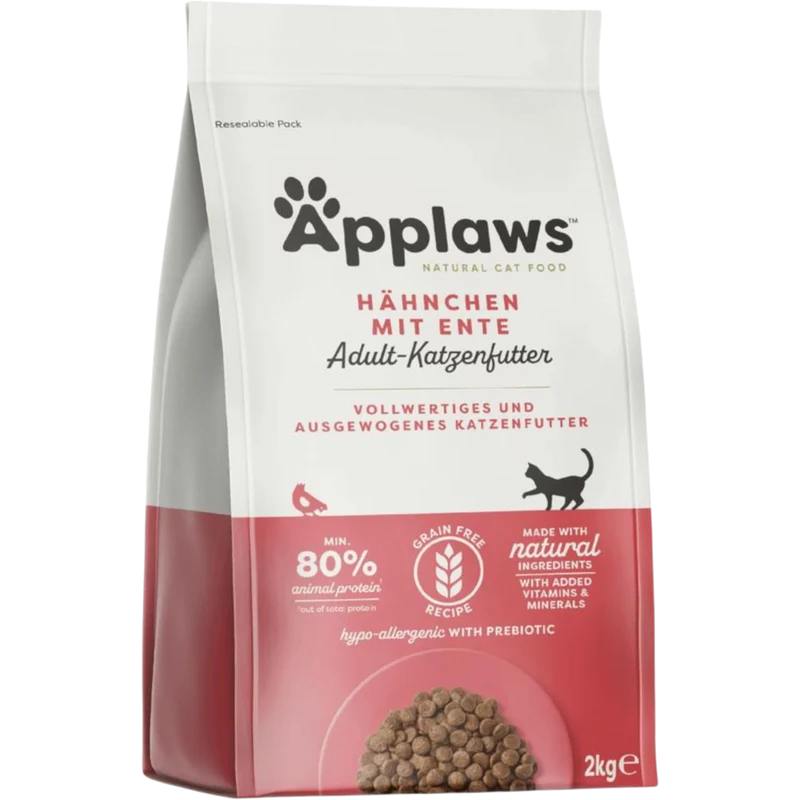 Applaws Adult – Hühnchen mit Ente – Getreidefreies Trockenfutter für Katzen