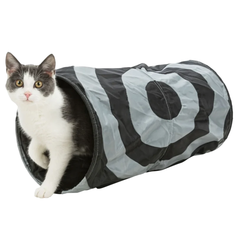 Trixie Rascheltunnel Crunch – 50 cm – Der ultimative Spielspaß für Ihre Katze und Welpen