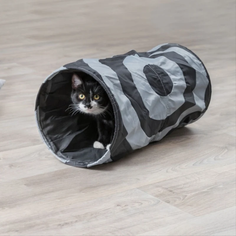 Trixie Rascheltunnel Crunch – 50 cm – Der ultimative Spielspaß für Ihre Katze und Welpen