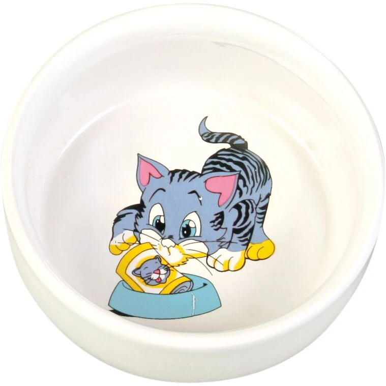 Napf, Comic-Katze mit Napf, Keramik