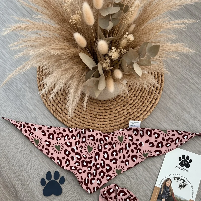 JM Petplace Hundehalstuch - Rosa Leoprint