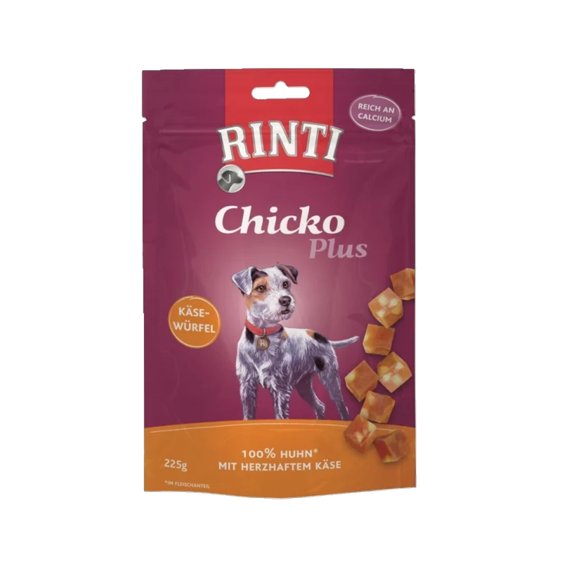 De Hun’nenhoff | Rinti Chicko Plus Käsewürfel mit Huhn – 225 g