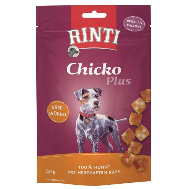 De Hun’nenhoff | Rinti Chicko Plus Käsewürfel mit Huhn – 225 g