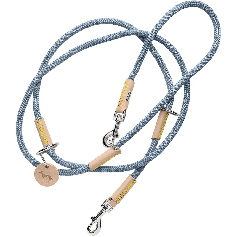 MALIA Set Halsband & Leine | taubenblau