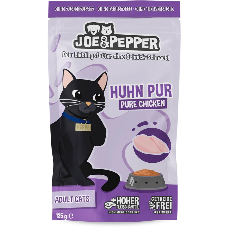 Joe & Pepper Cat - Frischebeutel Huhn pur