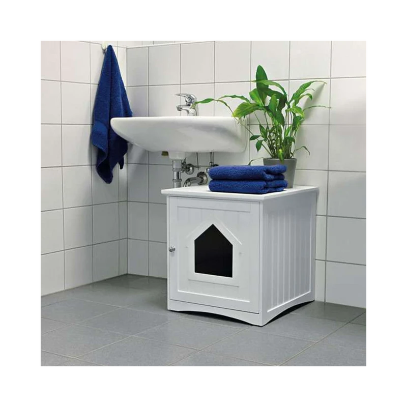 Trixie Katzenhaus – Stilvoller Sichtschutz für die Katzentoilette oder gemütliches Schlafhaus