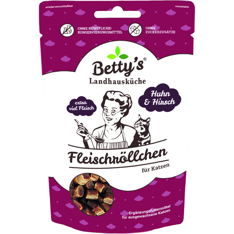 Betty’s LHK Cat - Fleischröllchen Huhn & Hirsch
