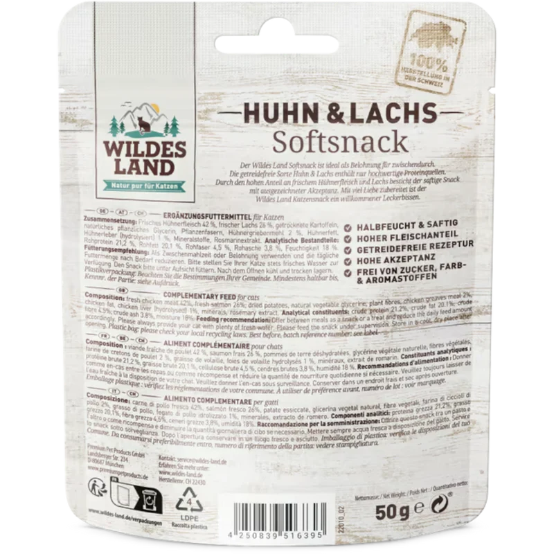Wildes Land Cat - Softsnack Huhn & Lachs