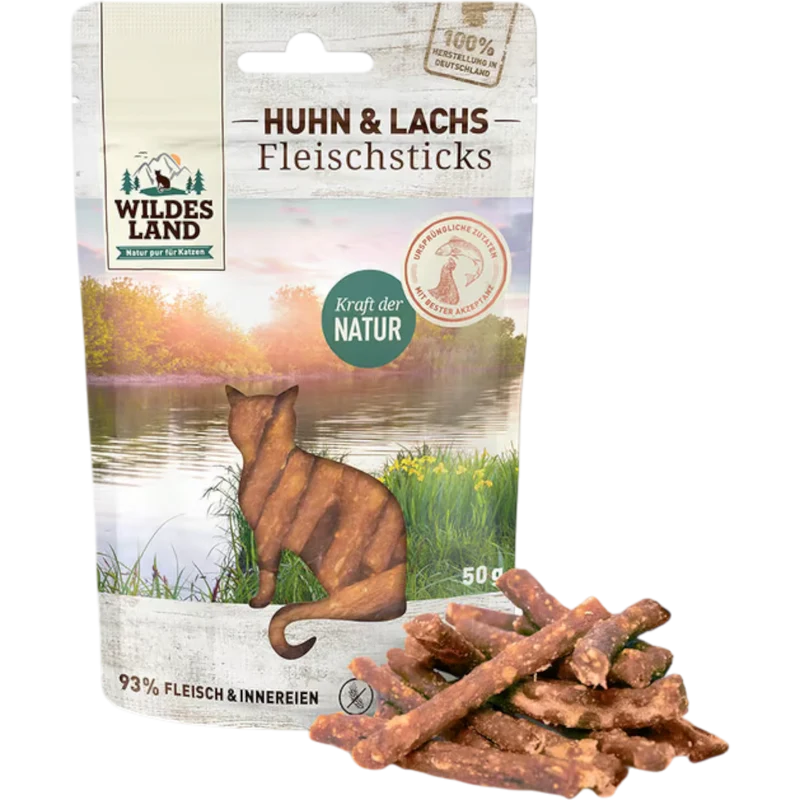 Wildes Land Cat - Fleischsticks Huhn & Lachs