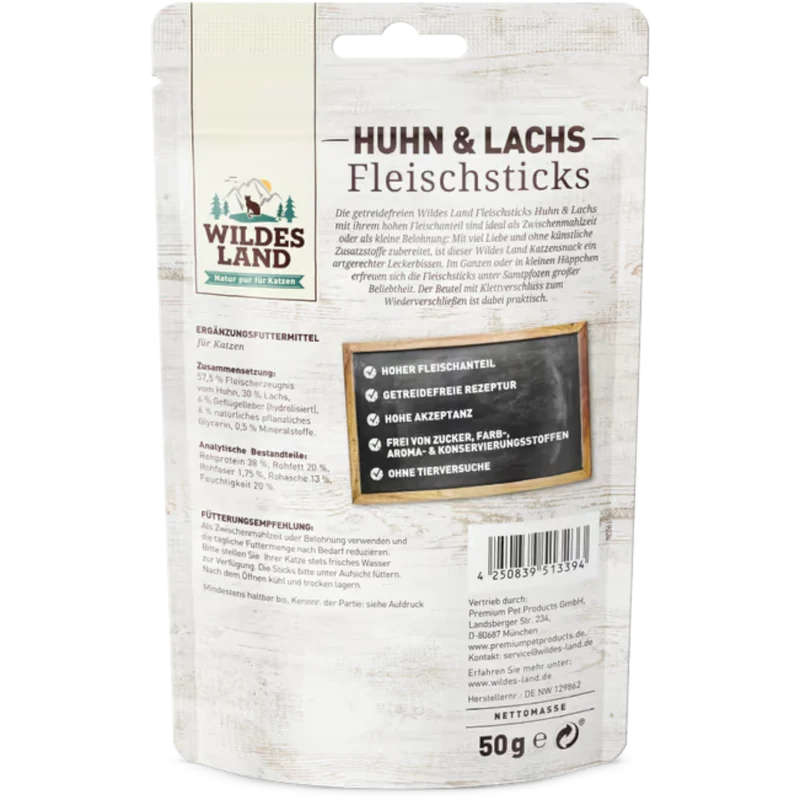 Wildes Land Cat - Fleischsticks Huhn & Lachs