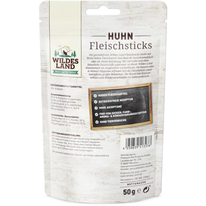 Wildes Land Cat - Fleischsticks Huhn