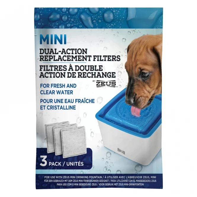 3er-Filterpack für ZEUS Mini-Trinkbrunnen – Frisches Wasser für kleine Hunde und Katzen
