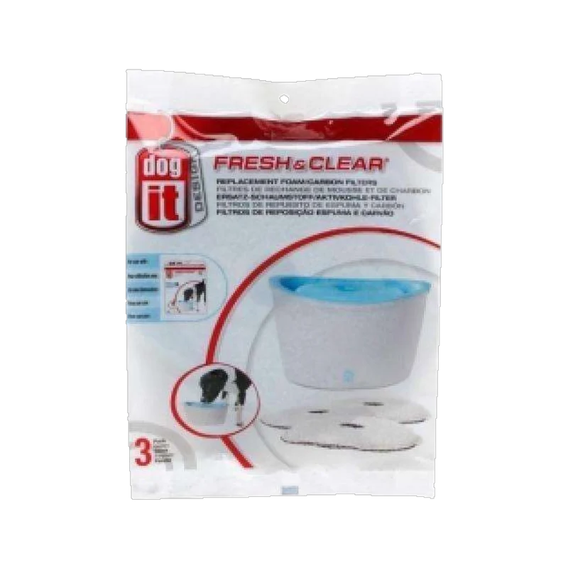 DOGIT Ersatzfilter für Fresh+Clear Trinkbrunnen 6L – 3er Pack für langanhaltende Frische