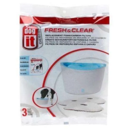 DOGIT Ersatzfilter für Fresh+Clear Trinkbrunnen 6L – 3er Pack für langanhaltende Frische