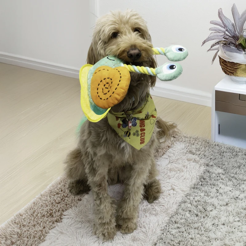 KONG Bendeez Snail – Robustes Plüsch-Seilspielzeug für Hunde