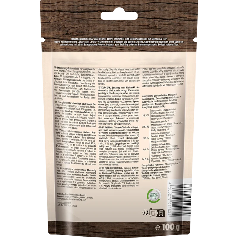 Fleischeslust Dog - Meat & Treat Pearls Huhn