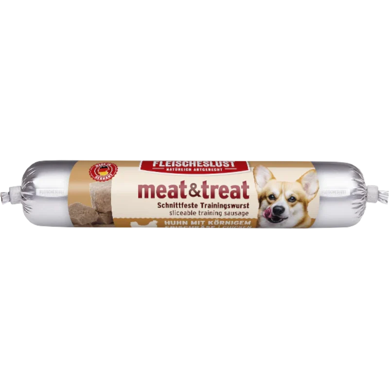 Fleischeslust Dog - Meat & Treat Huhn mit körnigem Frischkäse