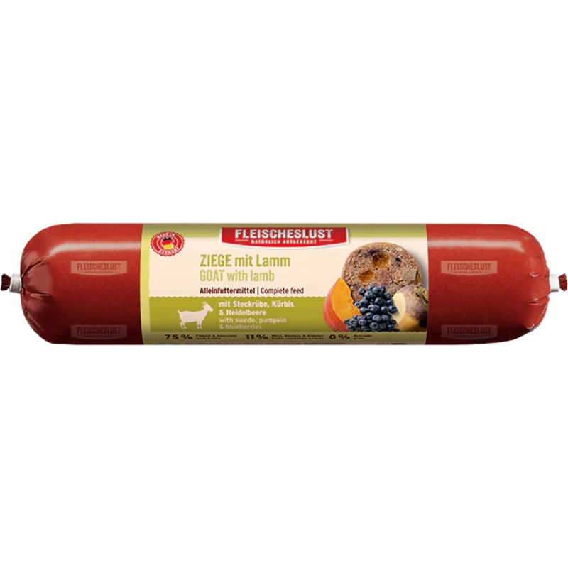 Fleischeslust Dog - Ziege mit Lamm, Steckrübe, Kürbis & Heidelbeere