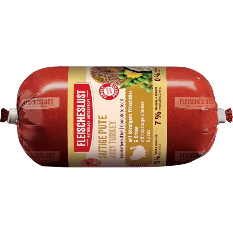 Fleischeslust Dog - Saftiges Pute, körniger Frischkäse & Erbse für Junioren