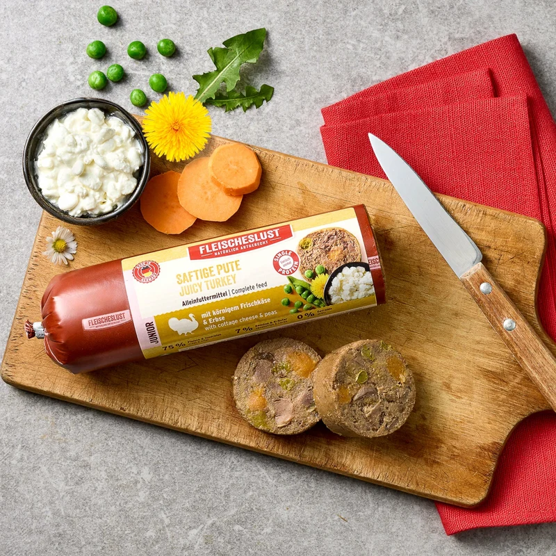 Fleischeslust Dog - Saftiges Pute, körniger Frischkäse & Erbse für Junioren