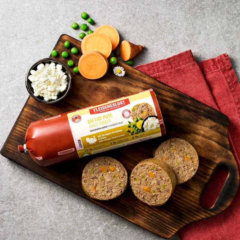 Fleischeslust Dog - Saftiges Pute, körniger Frischkäse & Erbse für Junioren
