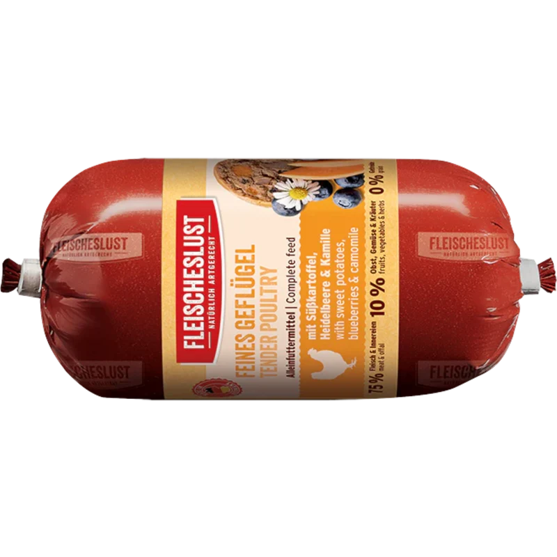Fleischeslust Dog - Feines Geflügel mit Süßkartoffel, Heidelbeere & Kamille