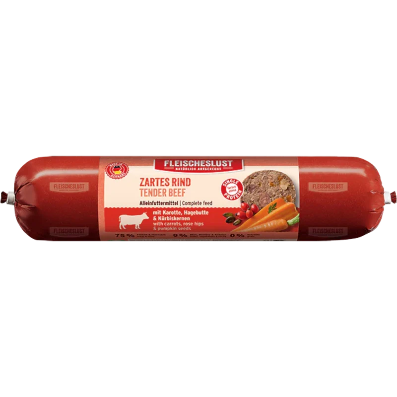 Fleischeslust Dog - Zartes Rind mit Karotte, Hagebutte & Kürbiskernen