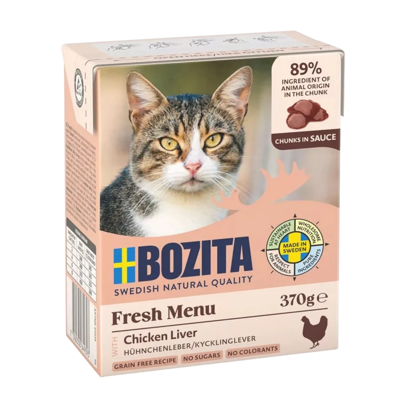 Bozita Fresh Menu Häppchen in Sauce mit Hühnchenleber