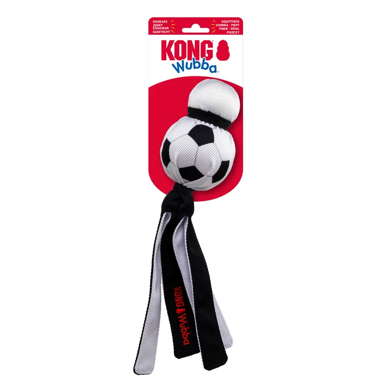 KONG Wubba Sports Hundespielzeug – Zerrspielzeug mit Quietscher