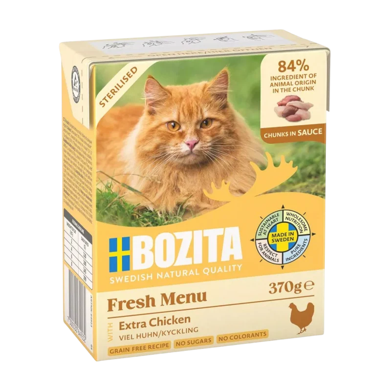 Bozita Sterilised Fresh Menu Häppchen in Sauce mit viel Huhn
