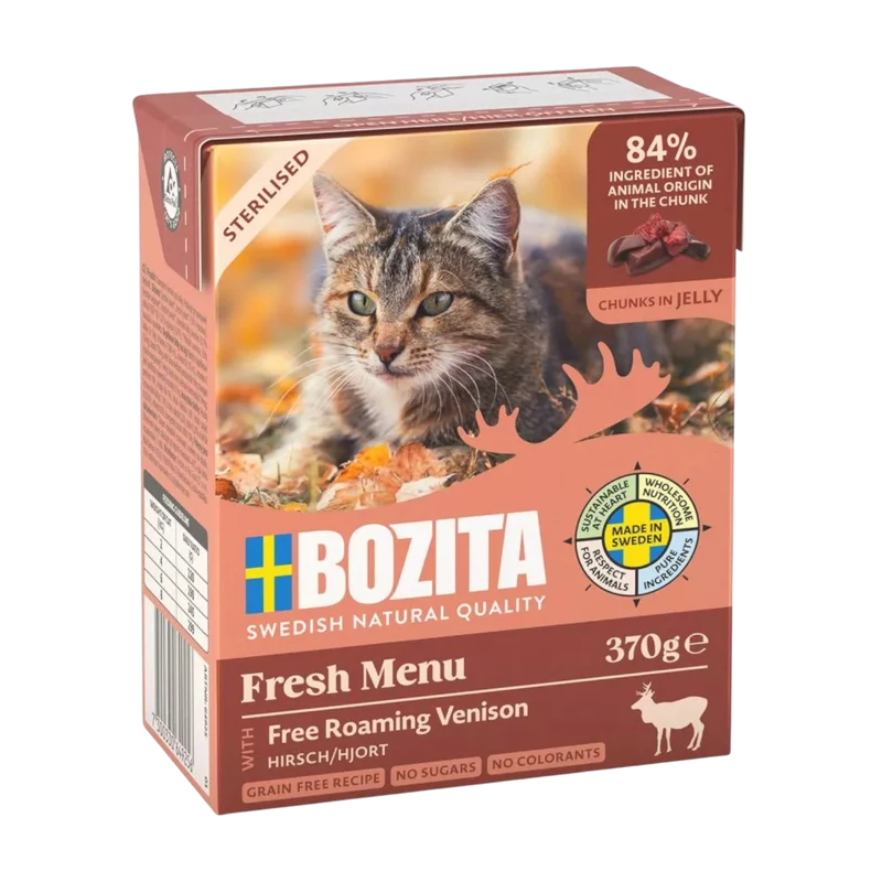 Bozita Sterilised Fresh Menu Häppchen in Gelee mit Hirsch