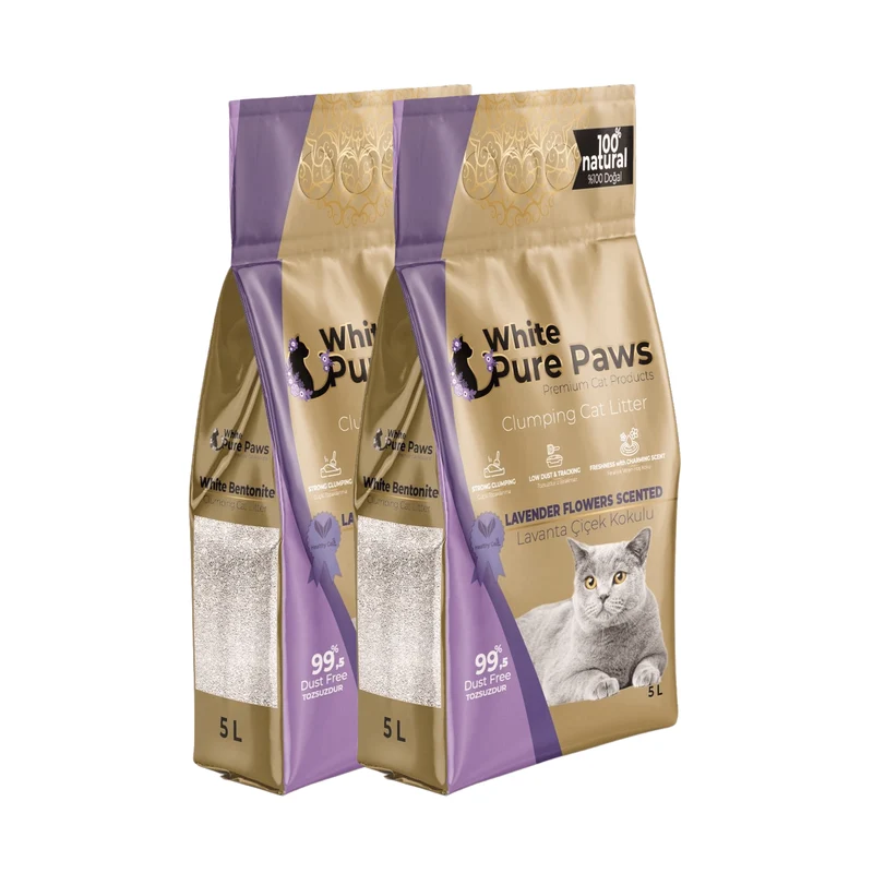 White Pure Paws Premium Bentonit Katzenstreu – 99,5 % staubfrei, stark klumpend & in verschiedenen Düften