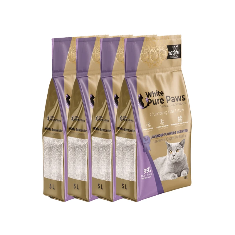 White Pure Paws Premium Bentonit Katzenstreu – 99,5 % staubfrei, stark klumpend & in verschiedenen Düften