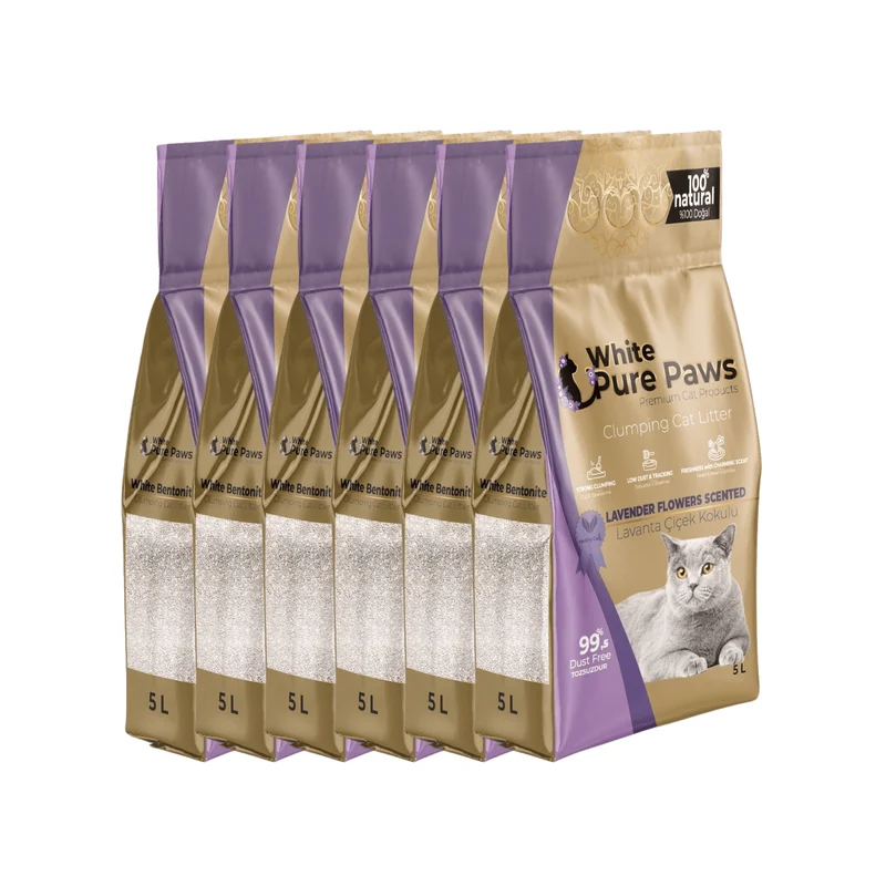 White Pure Paws Premium Bentonit Katzenstreu – 99,5 % staubfrei, stark klumpend & in verschiedenen Düften