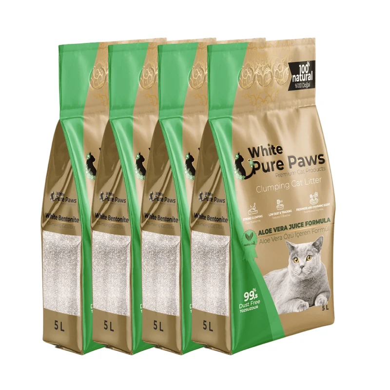 White Pure Paws Premium Bentonit Katzenstreu – 99,5 % staubfrei, stark klumpend & in verschiedenen Düften