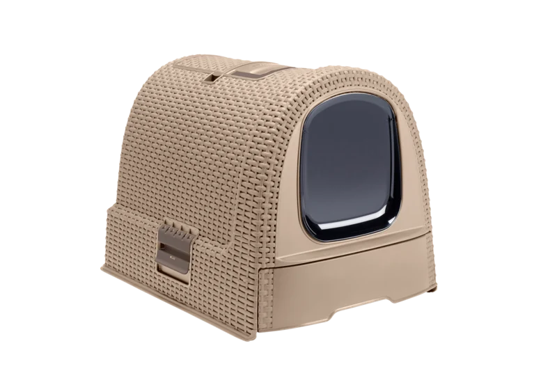 Curver Katzentoilette Misty – Rattanoptik 51 × 38,5 × 39,5 cm